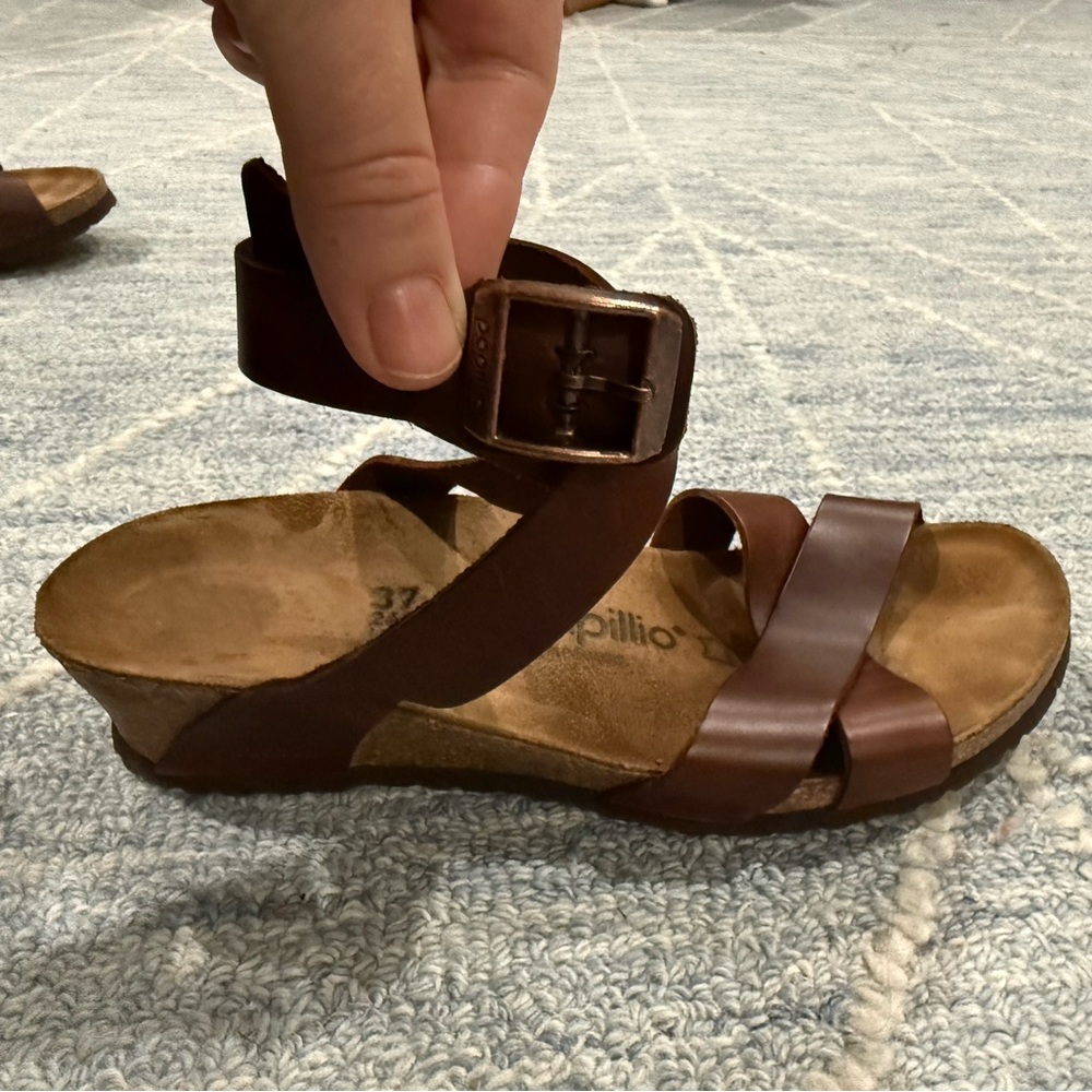 Papillio Brown Leather Sandals, size 8 - Picture 3 of 6
